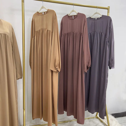 Modest Loose Muslim Dress Abaya Eid Ramadan Elegant With Pocket for Women, Comfortable Fit, Stylish Design, Perfect for Prayer and Daily Wear, Various Colors Available