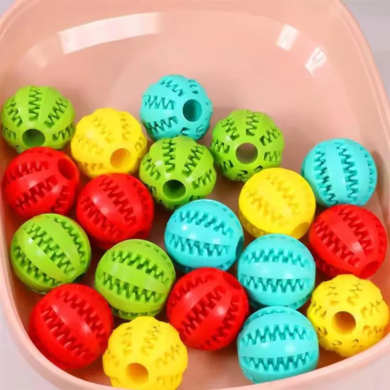 interactive small dog chew toy, 5cm tough rubber ball, tooth cleaning, treat dispenser, durable tpr for play and exercise, perfect indoor outdoor fun gift for pet lovers