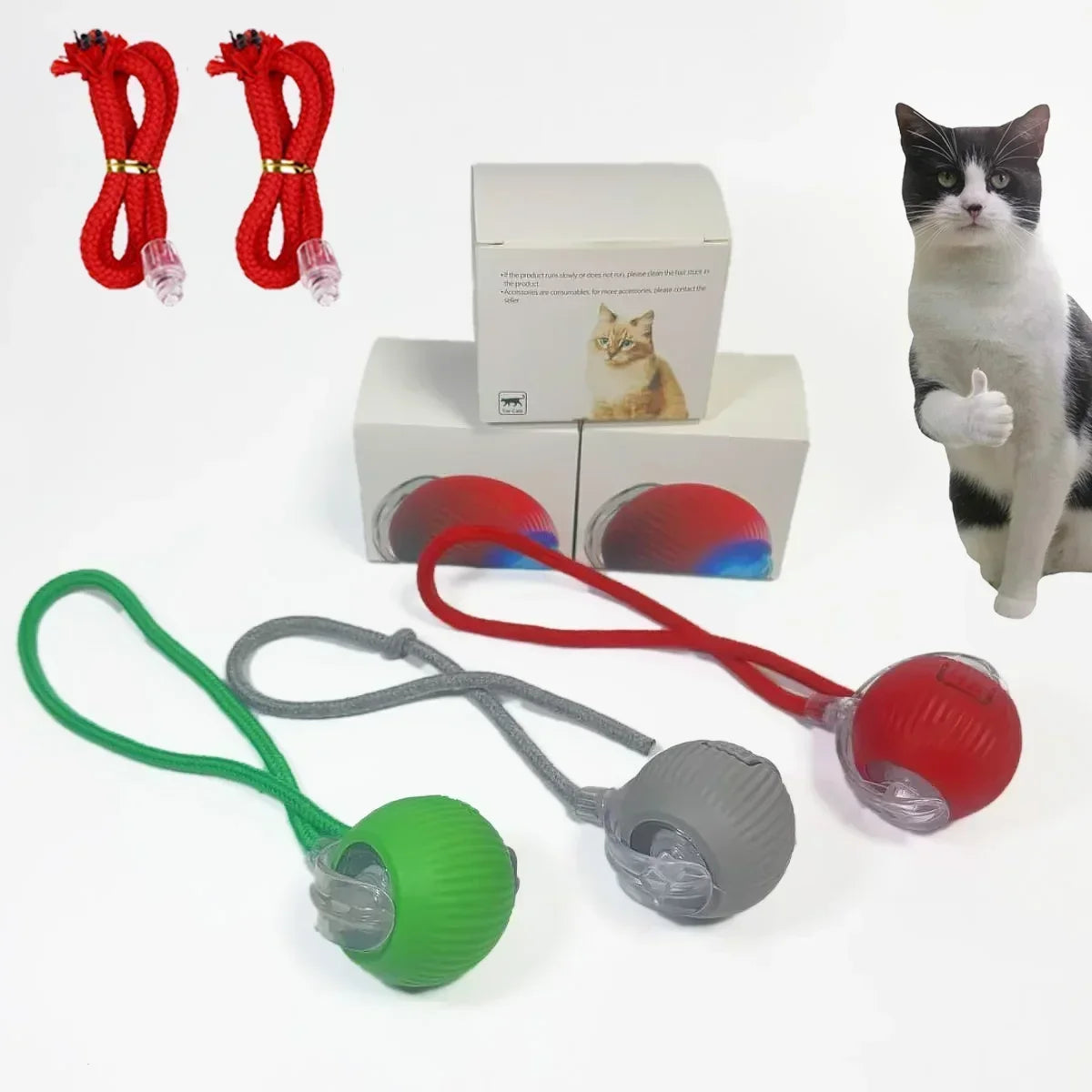 grey b0dpfdxt9m 4.6 automatic rolling ball interactive ball cat toys pet supplies electric dog training cat teaser simulated rat rechargeable
