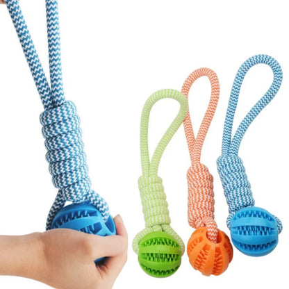 Interactive Dog Rope & Ball Toy | Durable Chew & Tug for Exercise | Bite Resistant Rubber for Small to Large Dogs | Promotes Dental Health & Mental Stimulation