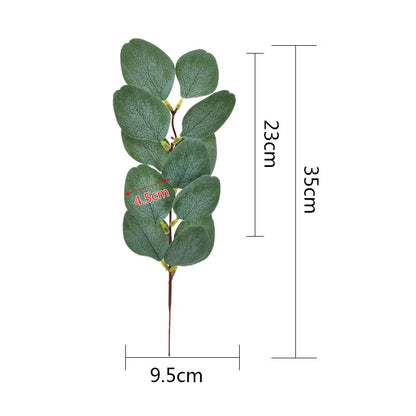 Artificial Eucalyptus Leaves, 1/5pcs, Green Plastic Decor Branches, Ideal for Weddings, Home Decor, DIY Crafts, Christmas Wreaths, Outdoor or Exhibition Use