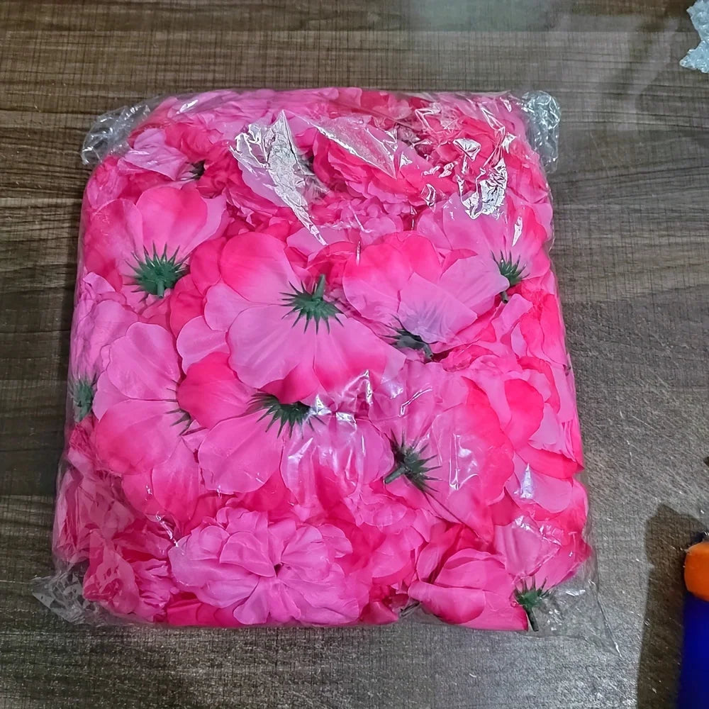 silk artificial dahlia flower heads 100pcs 10cm for home décor, wedding, bridal shower, outdoor event decoration, diy wreaths, gift box fillers, silk rose style