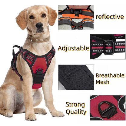No Pull Dog Harness for Large Dogs Heavy Duty Reflective Easy Control Handle