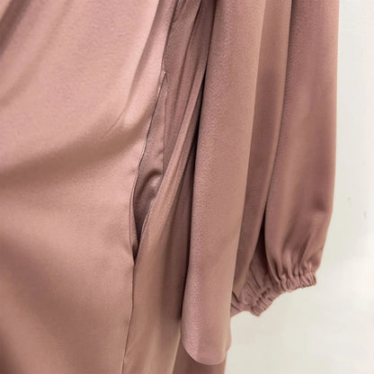 Modest Loose Muslim Dress Abaya Eid Ramadan Elegant With Pocket for Women, Comfortable Fit, Stylish Design, Perfect for Prayer and Daily Wear, Various Colors Available