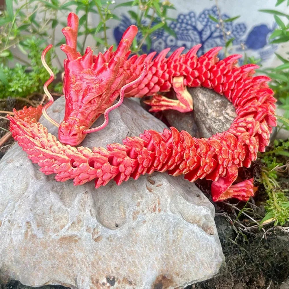 60cm 3d printed gem dragon crystal fidget toy rotatable articulated dragon ideal gift for kids with adhd perfect for birthdays