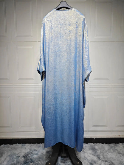 Shiny Satin Batwing Abaya Caftan Femme Open Abayas Luxury Kaftan for Women Dubai Turkey Kebaya Outfit Robe Clothing Musulmane - Elegant and Stylish Fashion