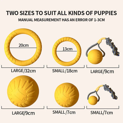 Durable Dog Toy Set with Training Puller & Floating Chew Disc, Ideal for Aggressive Chewers, Anti-Bite Design, Boosts Active Play and Physical Exercise for Dogs