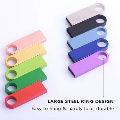 USB 3.0 High Speed Metal Flash Drive 128GB 64GB 32GB 16GB Portable Memory Stick Key Chain for Data Storage and Backup