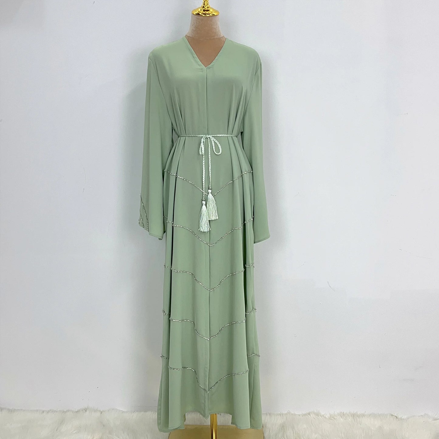 dubai 2024 luxury opened kimono abaya long loose dress prayer garment for women - elegant party kaftan, modest islamic fashion, spring summer wear, sizes s-xxl