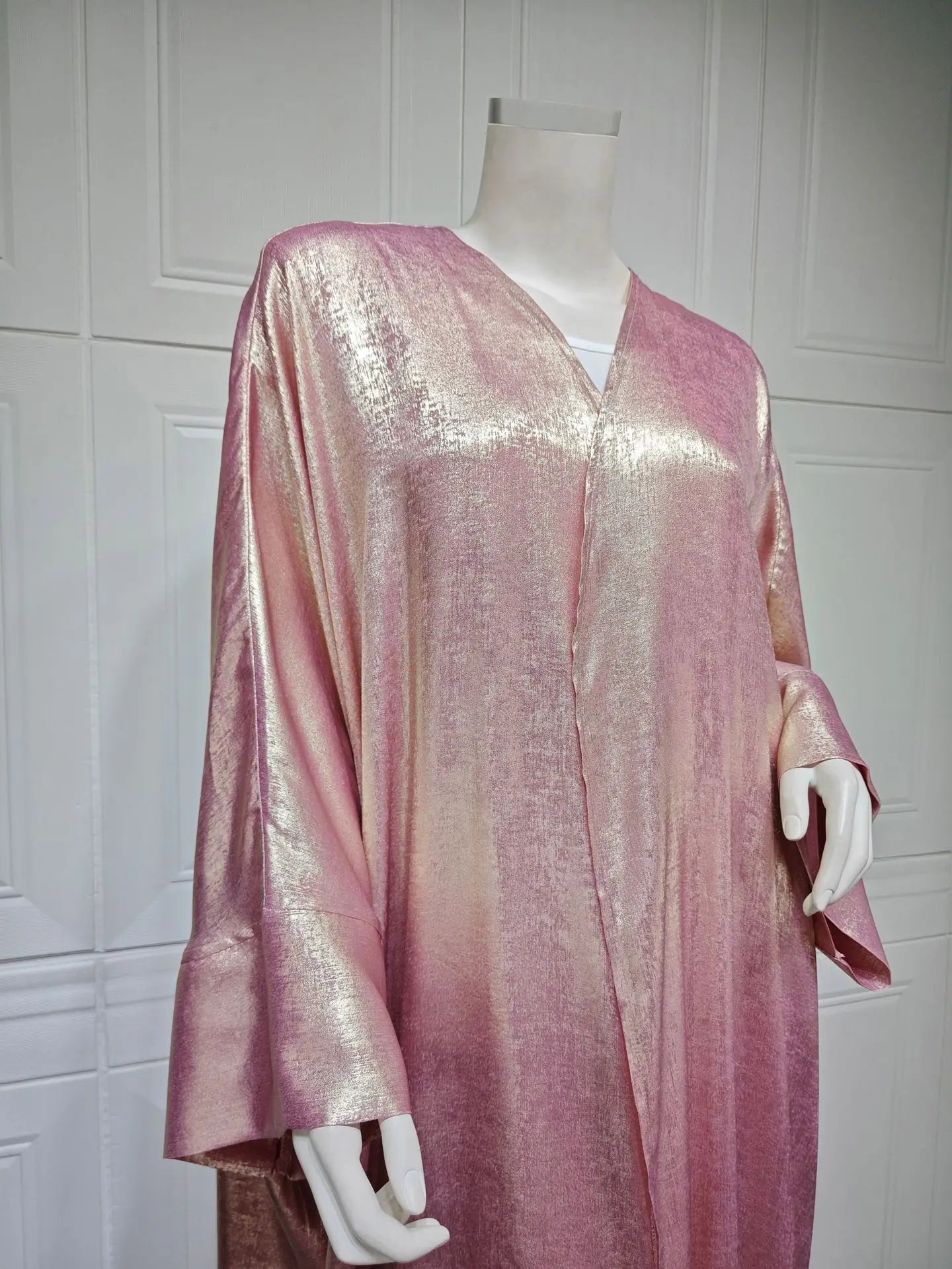 shiny satin batwing abaya caftan open abayas luxury kaftan robe for women - elegant lightweight kaftan with batwing sleeves for casual and formal occasions
