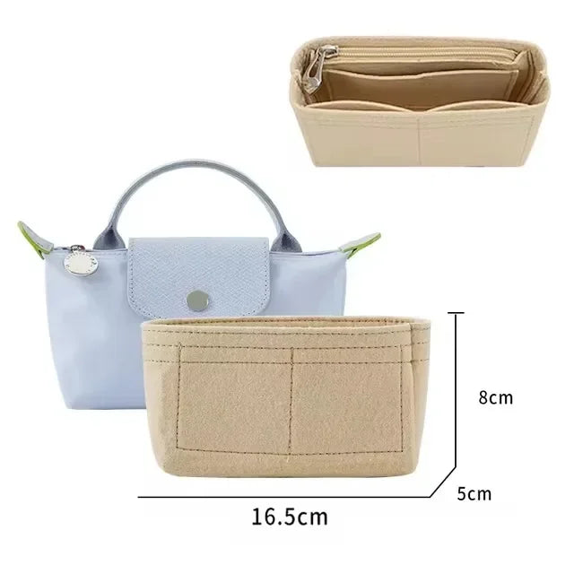 lightweight purse organizer insert for longchamp mini original series bag silk and dupontpaper handbag inner for luxury bags