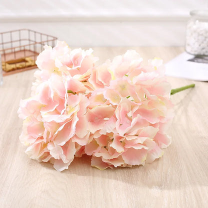 Silk Hydrangea Artificial Bouquet, Decorative Floral Arrangements, Pink White Blue Purple Blooms for Bridal Shower, Indoor Wedding Centerpieces, Home Decor