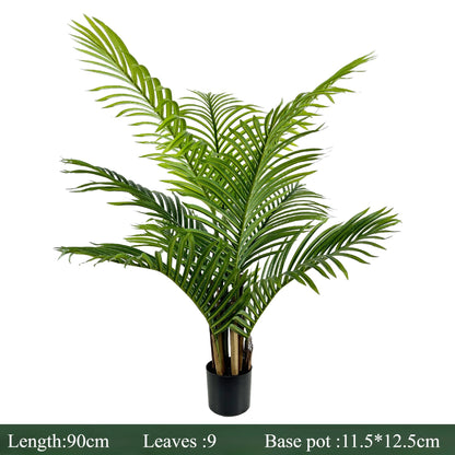 Artificial Palm Tree 90/120cm, Plastic 9-Leaf Tropical Plant for Indoor Floor, Garden, Exhibition Display, Home Bonsai Decoration, Realistic Scattered Tail Design