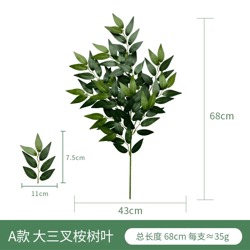 artificial eucalyptus leaf arrangement - plastic decorative plant for weddings, showers, home or exhibition use - ideal for desktop and outdoor display
