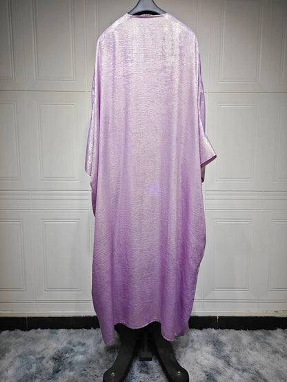 Shiny Satin Batwing Abaya Caftan Femme Open Abayas Luxury Kaftan for Women Dubai Turkey Kebaya Outfit Robe Clothing Musulmane - Elegant and Stylish Fashion