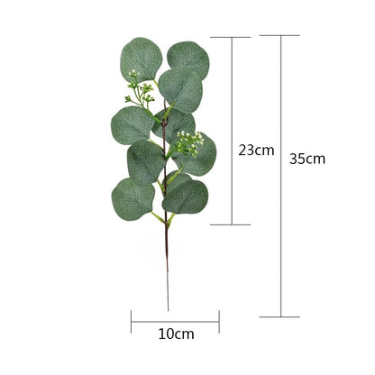 Artificial Eucalyptus Leaves, 1/5pcs, Green Plastic Decor Branches, Ideal for Weddings, Home Decor, DIY Crafts, Christmas Wreaths, Outdoor or Exhibition Use