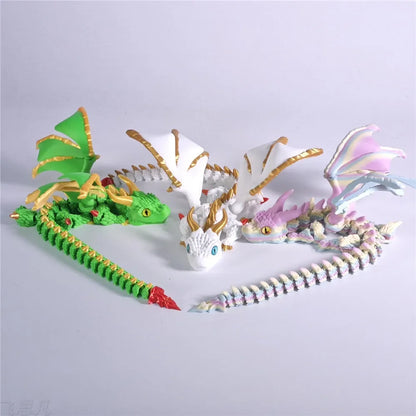 Crystal Dragon Viper Gift Toy 3D Printed Movable Flying Dragon Decor