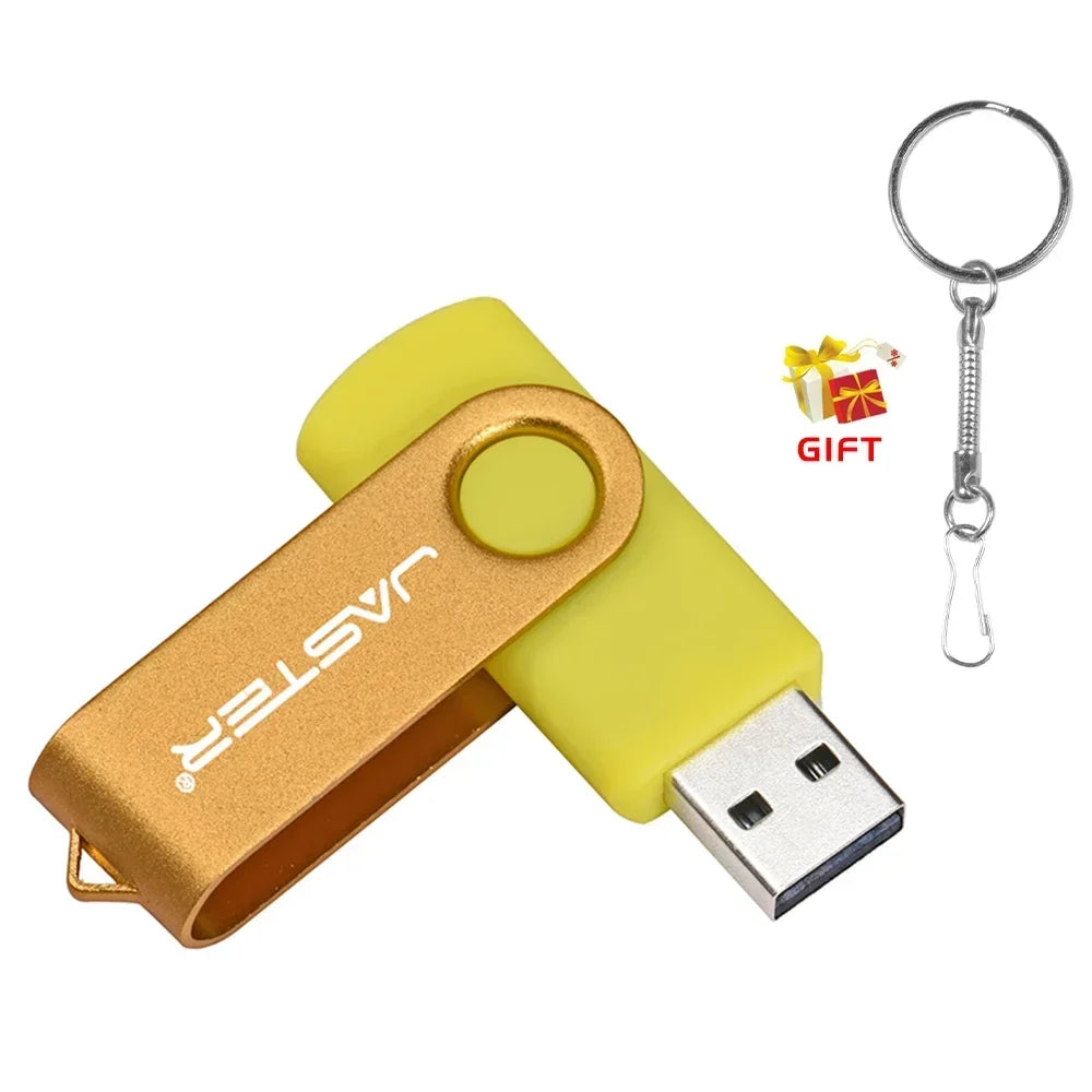 128gb waterproof usb flash drive with free key chain, 64gb rotatable memory stick, portable and shatterproof usb 2.0 thumb drive for laptop and business gifts