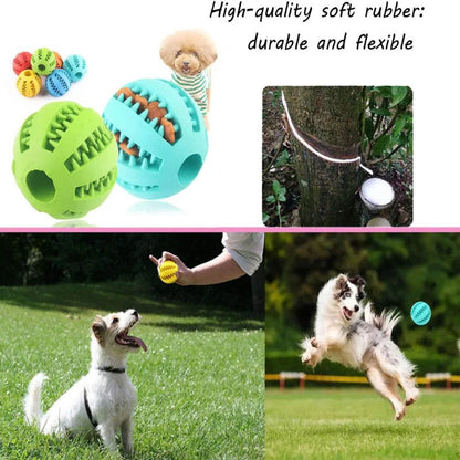 Pet Chew Toy Ball, Durable Rubber, Dental Cleaning & Treat Dispenser, Engaging Indoor/Outdoor Play, Ideal for Small Dogs & Cats, Lightweight for Active Fun