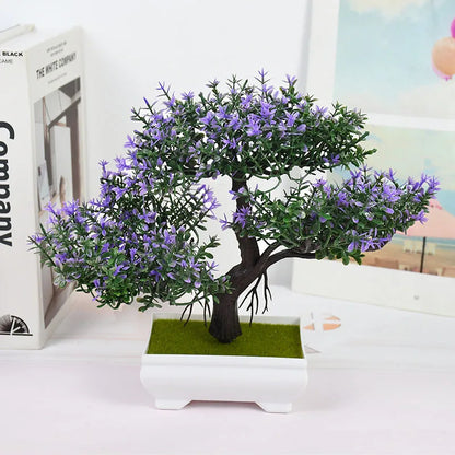 Artificial Bonsai Tree in Pot - Plastic Fake Plant for Desk, Home, Hotel, Garden Decoration, Ideal for Indoor and Outdoor Use, Decorative Potted Ornament