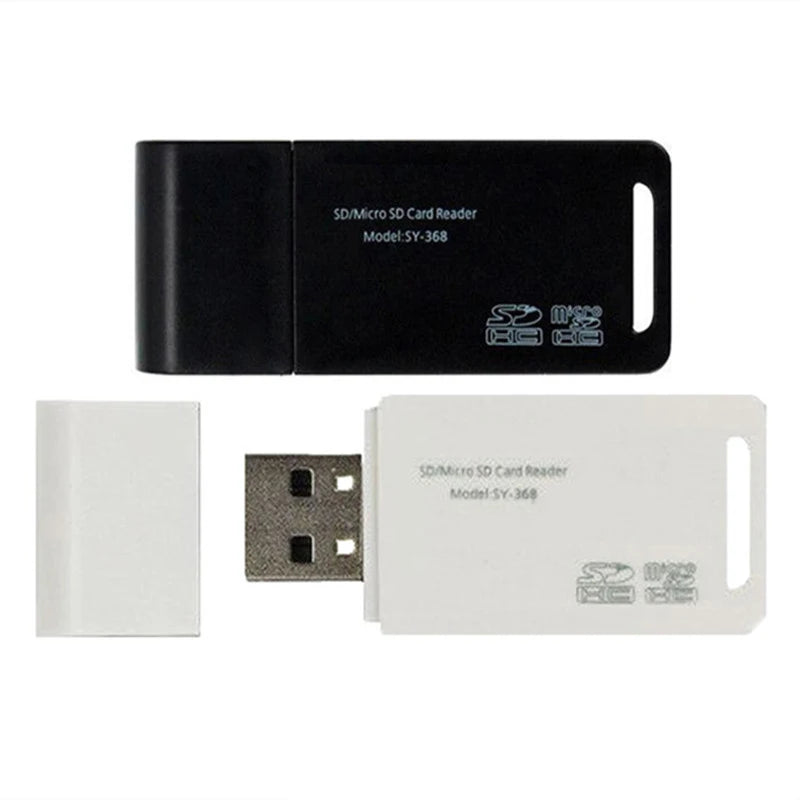 usb 2.0 tf micro sd card reader adapter for high-speed data transfer, compatible with computers, notebooks, laptops, supports usb disk writing with dual port design