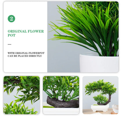 Artificial Bonsai Plant Décor, Plastic Potted Ornament for Home, Office, Garden, Hotel, Indoor & Outdoor Exhibition, Realistic Greenery, Low-Maintenance Decor