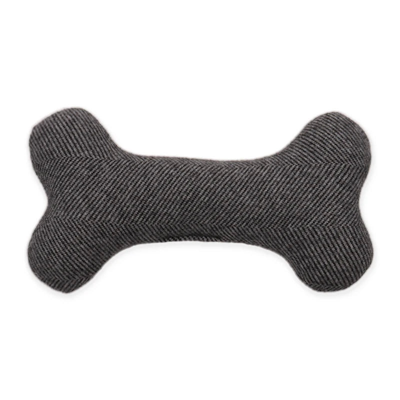 linen dog bone chew toy squeaky | durable bite-resistant plush for small dogs | interactive puppy play | indoor outdoor fun | teething relief | gift-ready pet toy