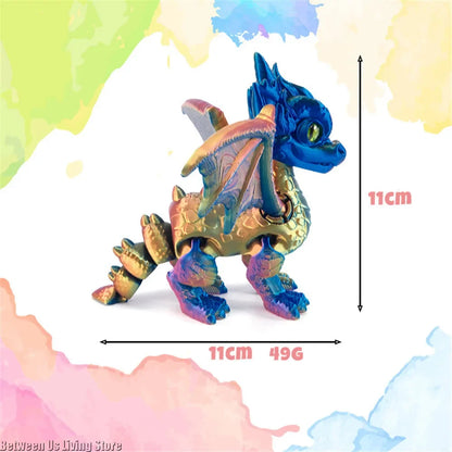 3D Printed Multi-Jointed Movable Flying Dragon Figurine for Home Decor Gift