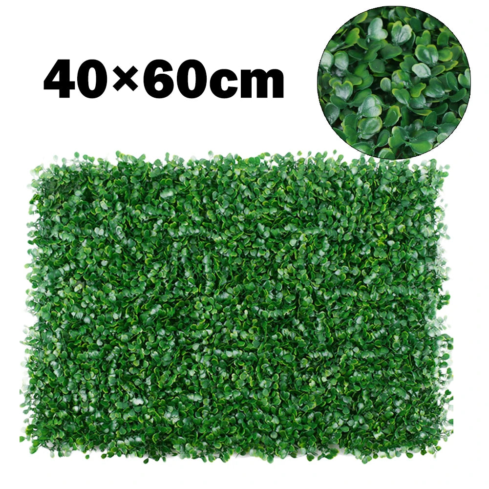 artificial grass wall panel 40x60cm | foliage hedge mat | decorative greenery for garden, fence, and home décor | outdoor use, floor placement, plastic material
