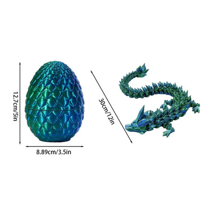 Crystal Dragon Action Figures 3D Printed Articulated Dragon With Egg Dinosaur Christmas Fidget Toy For Girls Kids Easter Basket