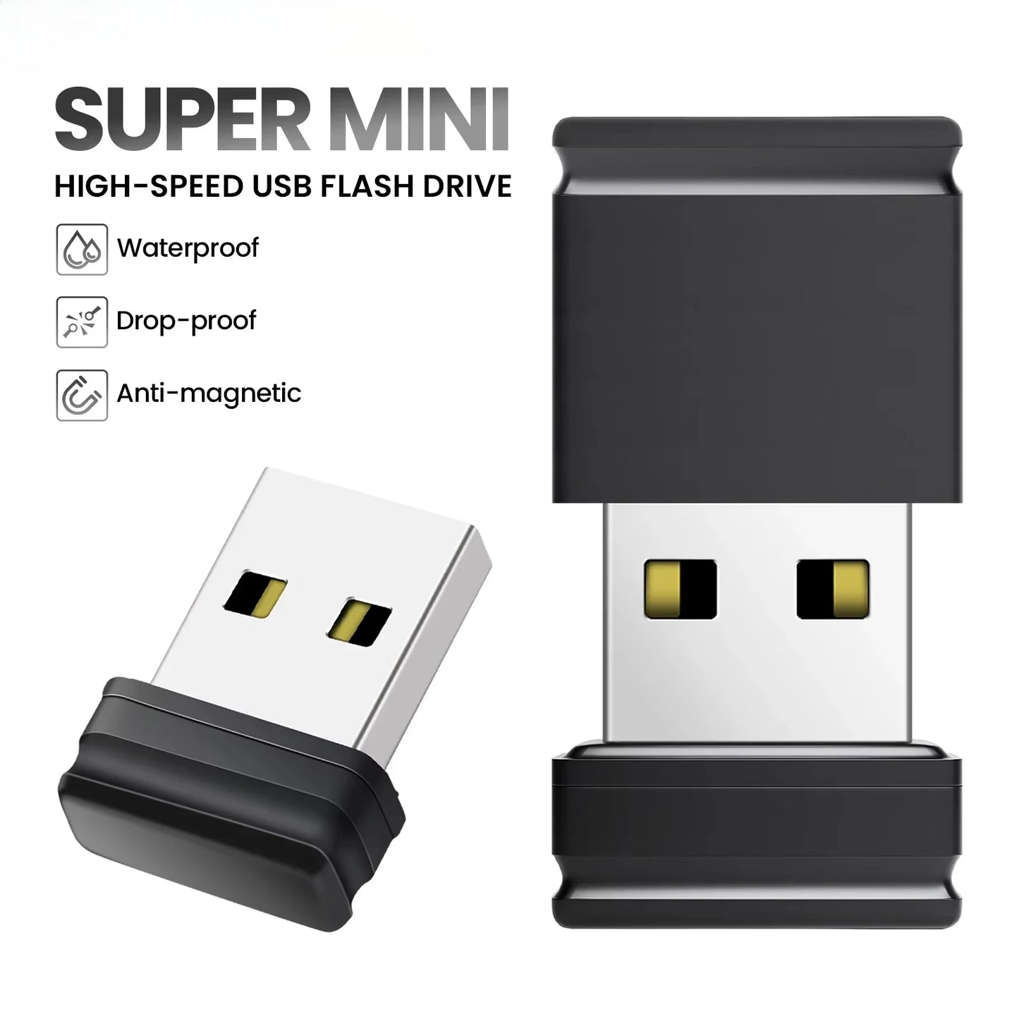 mini usb flash drives 4gb-64gb memory sticks, portable black u disk with key chain, usb 2.0 for computer & car, creative gift options