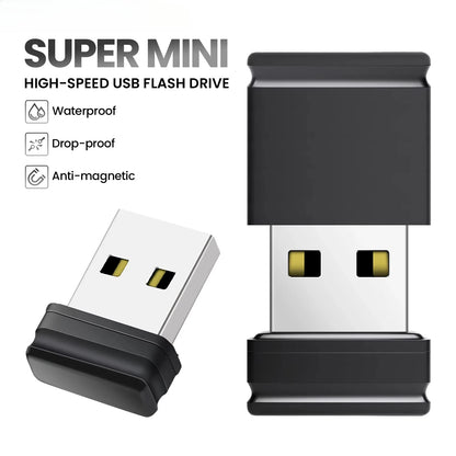 Mini USB Flash Drives 4GB-64GB Memory Sticks, Portable Black U Disk with Key Chain, USB 2.0 for Computer & Car, Creative Gift Options