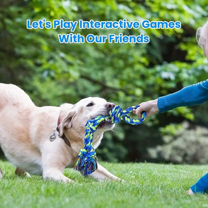 Tough Linen Knot Dog Chew Toys, Durable Rope for Medium & Large Dogs, Safe Teething, Interactive Tug of War Play, Non-Toxic, Heavy-Duty Chewing Solution