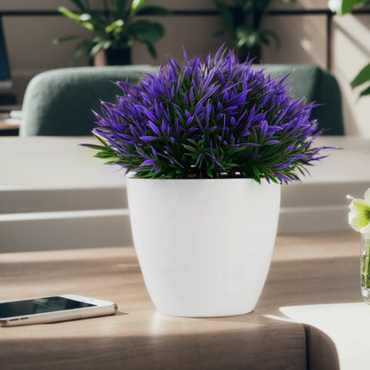 Artificial Bonsai Green Plant, Plastic Potted Grass Ball for Home, Office, Party, Festive Desktop Decoration, Ideal for Outdoor Anniversaries and Exhibitions