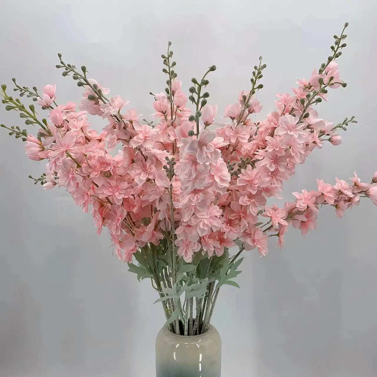 silk delphinium artificial flower bouquet for home wedding hotel decoration - elegant indoor floral arrangement for anniversary, baby shower, housewarming, birthday celebrations