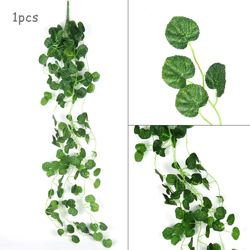 90cm artificial ivy vine garland, green leaf creeper for wall hanging, home garden decor, wedding party display, outdoor plastic plant, 1pc