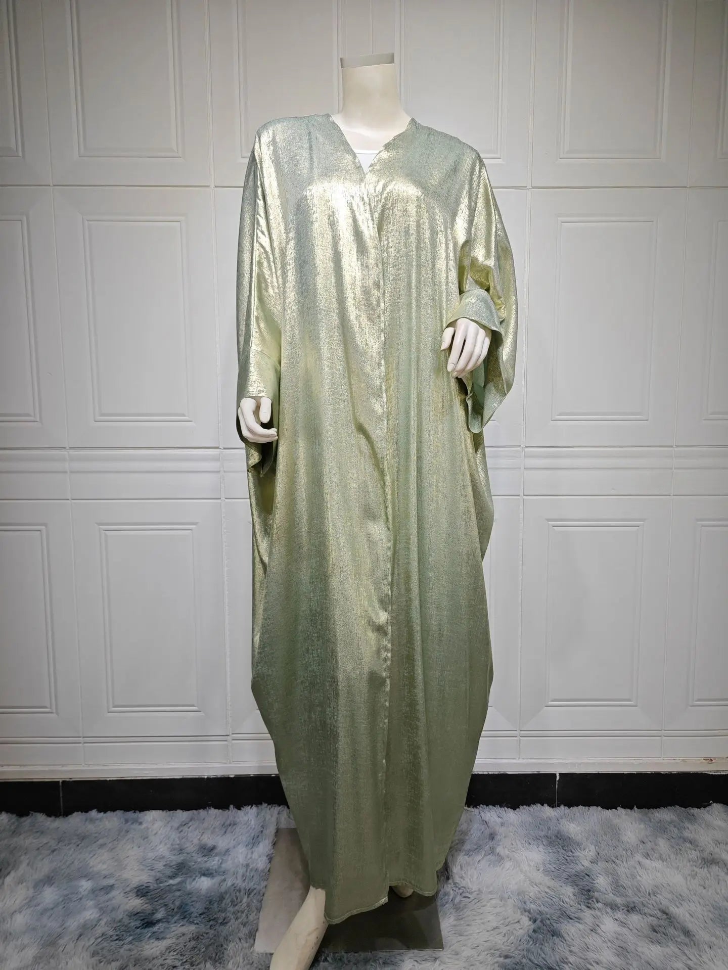 shiny satin batwing abaya caftan open abayas luxury kaftan robe for women - elegant lightweight kaftan with batwing sleeves for casual and formal occasions