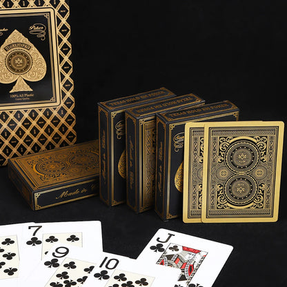 1PCS Silver Gold Foil Border Playing Cards Washable PVC Poker Game 63x88mm - Durable Stylish Deck for All Card Games, Easy to Clean, Perfect for Game Night and Parties