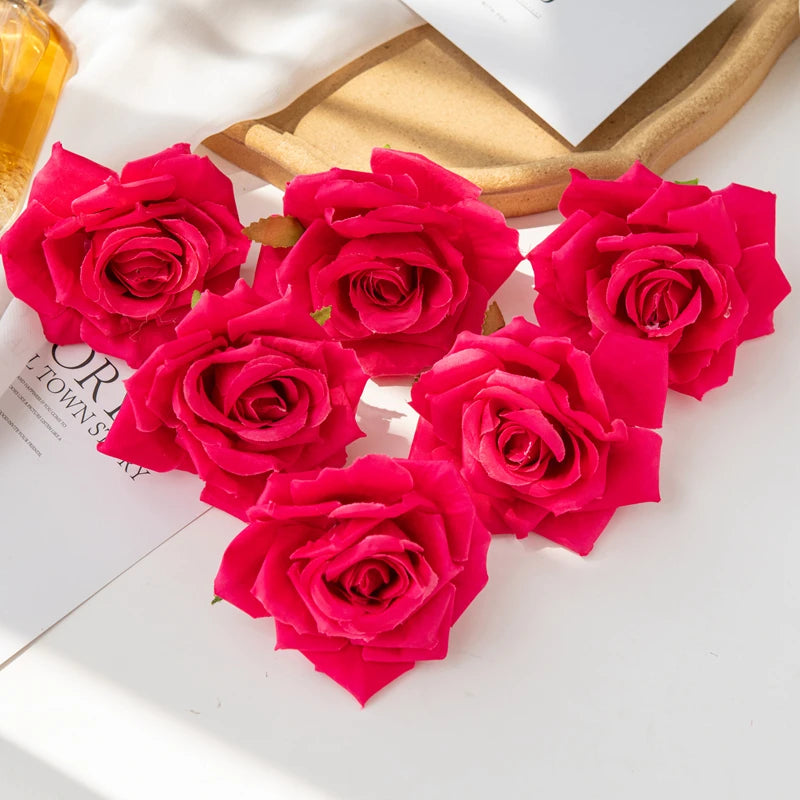 100pc 10cm silk artificial roses for weddings, home decor, crafts, floral arrangements, ideal for parties, garden decoration, versatile indoor and outdoor use