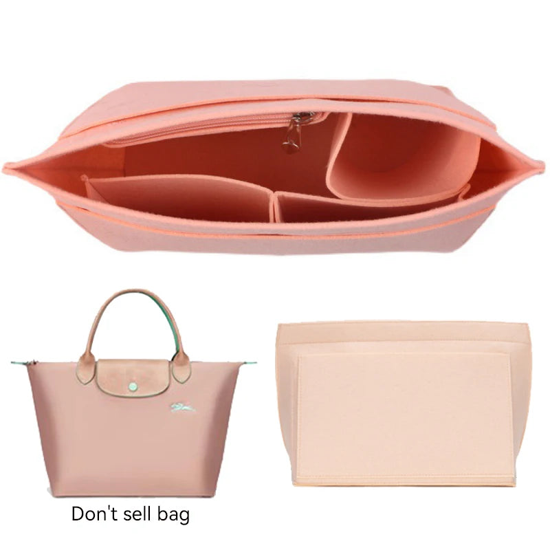 felt insert bag fits for longchamp handbag felt liner bag makeup bag support travel portable purse organizer fit various bags