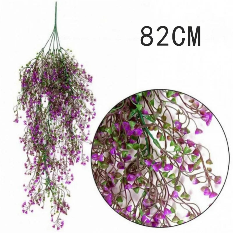 artificial ivy garland rattan vine - home, bridal shower, outdoor decor - 2.1m/2.3m length, hanging fake foliage, greenery creeper, leaf wreath for exhibition use