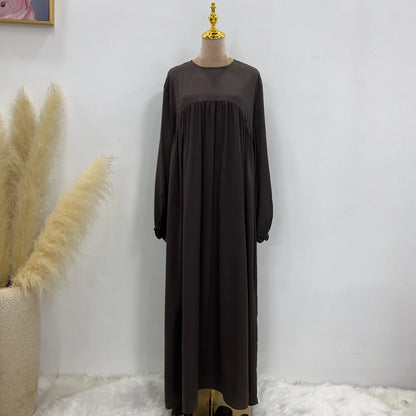 Modest Loose Muslim Dress Abaya Eid Ramadan Elegant With Pocket for Women, Comfortable Fit, Stylish Design, Perfect for Prayer and Daily Wear, Various Colors Available