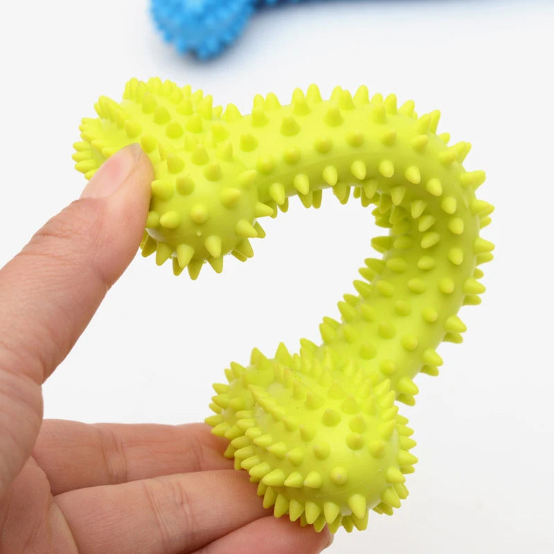 rubber pacifier ring chew toy for small dogs | durable bite-resistant | promotes dental health | puppy training aid | random colourful selection