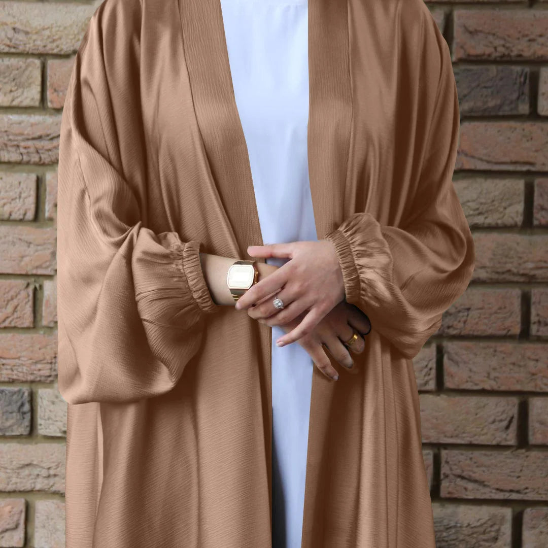 prayer clothes women satin cardigan robe islamic long-sleeved dress 2024 - modest fashion, comfortable fit, ideal for daily wear and special occasions