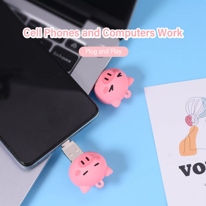 Cute Pink Pig USB Flash Drive, Silicone USB 2.0 Stick, 4GB 8GB 16GB 32GB Storage, Creative Student Gift, Cartoon Memory Stick for Girls