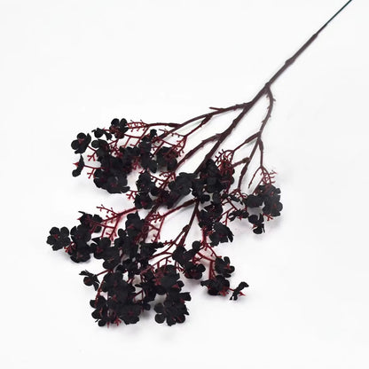 Artificial Cherry Blossom & Baby's Breath Bouquets - Gypsophila Faux Flowers for Wedding, Anniversary, Shower or Home Indoor Decoration, Rattan Material