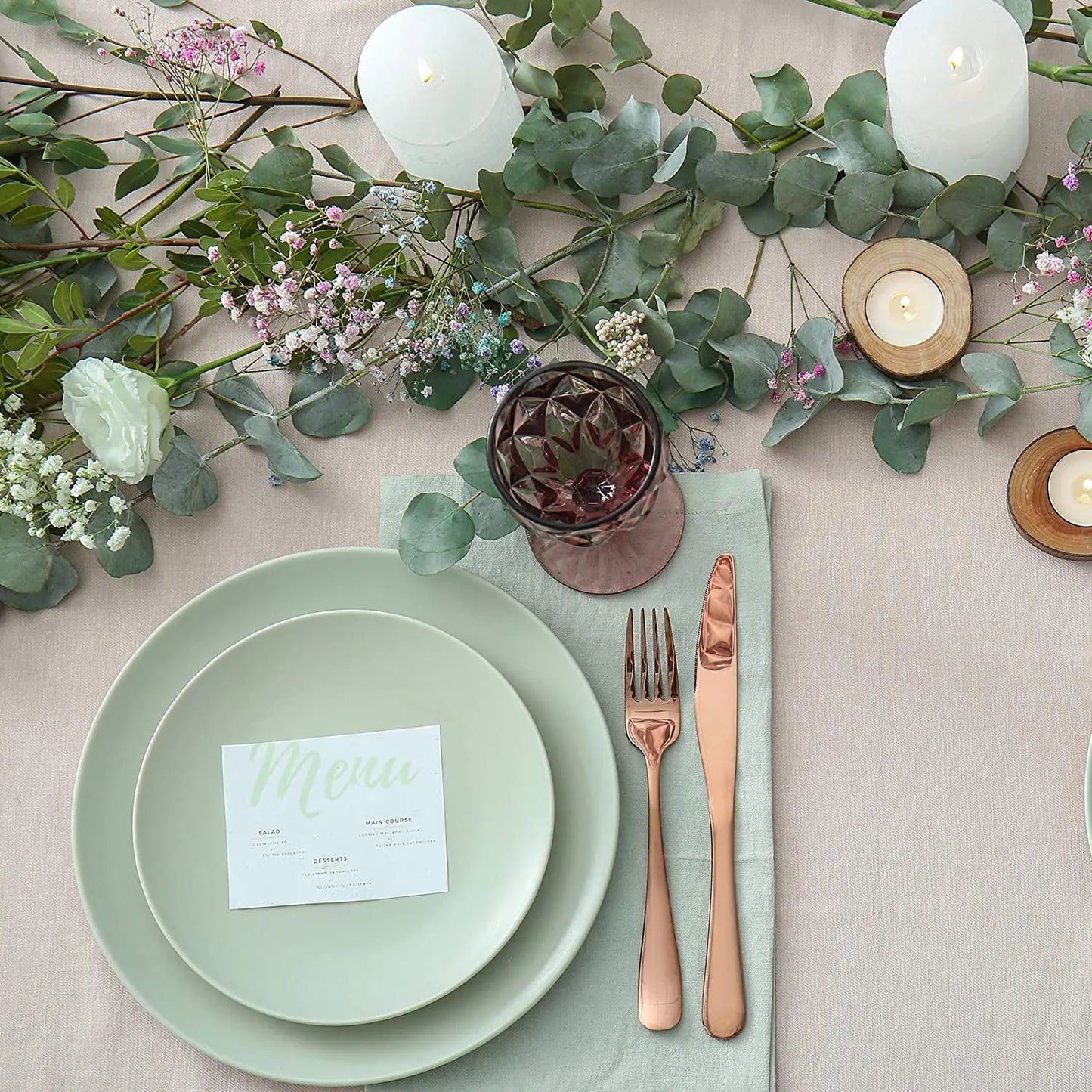 artificial eucalyptus garland 2m green leaf vines for wedding, home party, arch, garden, and outdoor hanging decoration, greenery rattan plant decor