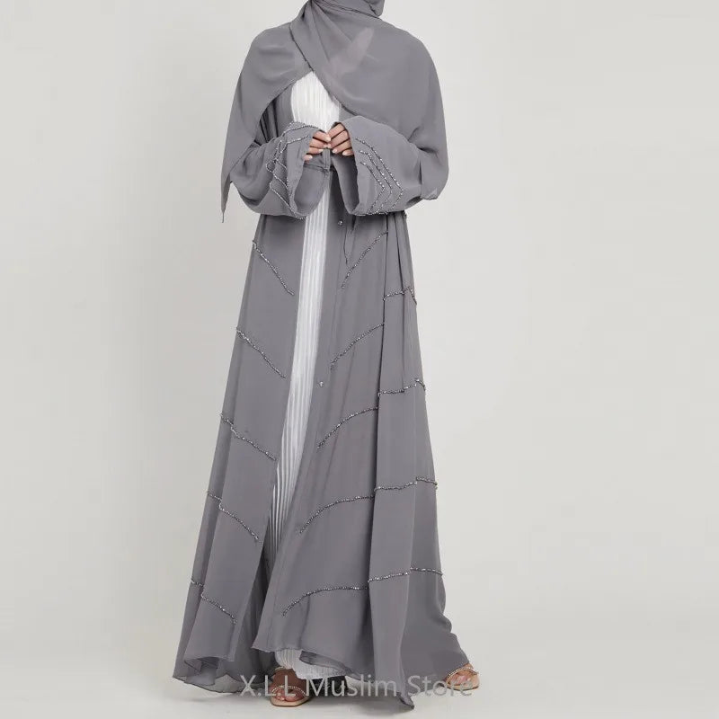 dubai 2024 luxury opened kimono abaya long loose dress prayer garment for women - elegant party kaftan, modest islamic fashion, spring summer wear, sizes s-xxl