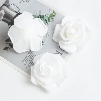 Artificial Rose Flower Heads 7CM | Wedding Party Home Decor | Garden DIY Crafts | 10/20/50 Pack | Anniversary Birthday Housewarming Event Decoration