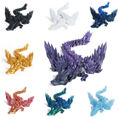 3D Printing Dragon Ornaments Sculpture Flexible Articulated Figurines Toys